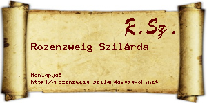 Rozenzweig Szilárda névjegykártya